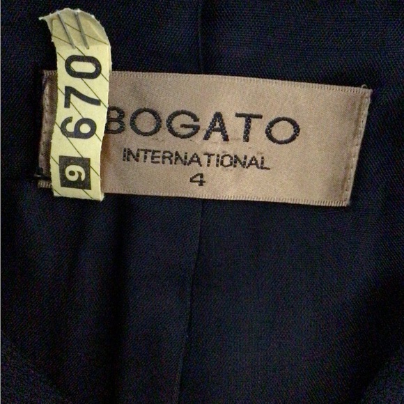 BOGATO Black Wool Crepe Lined Skirt & Jacket Suit - US 4 - Picture 6 of 11